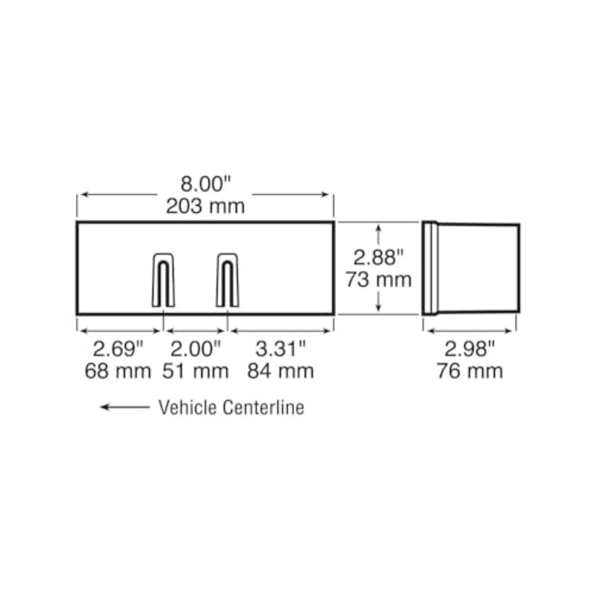 Peterson Manufacturing Anderson Marine E456L Incandescent Stop/Turn/Tail Over 80" With License Light Rectangle 7.9375" X 2.875"